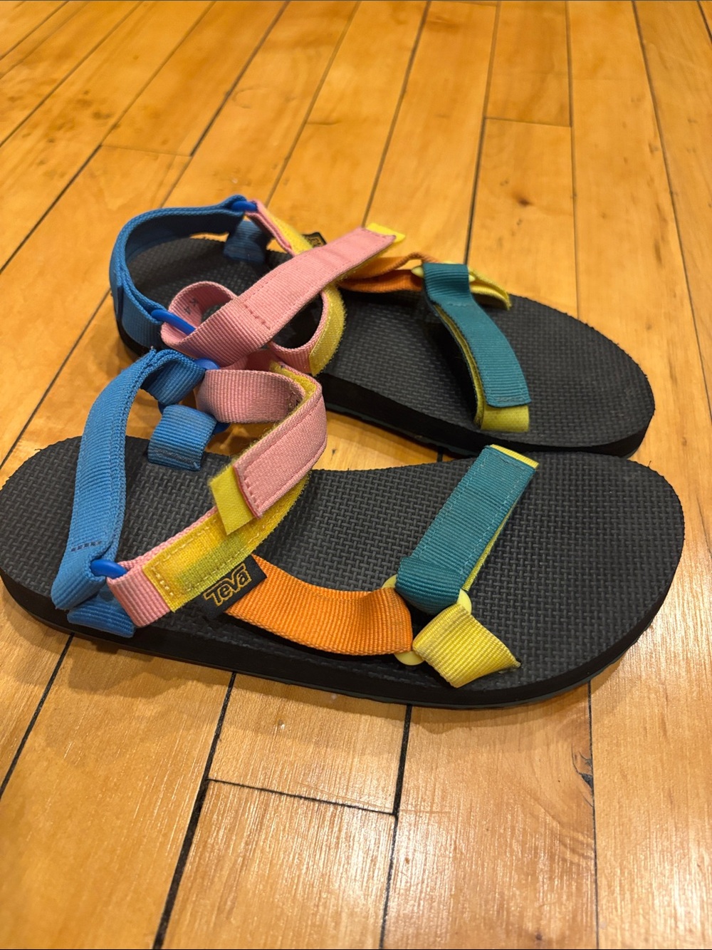 Teva Multicolor Strap Sandals - Pink, Blue, Yellow, Orange, Green